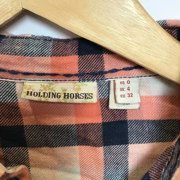 ANTHROPOLOGIE Holding Horses Peplum Flannel 0 - Picture 5 of 5